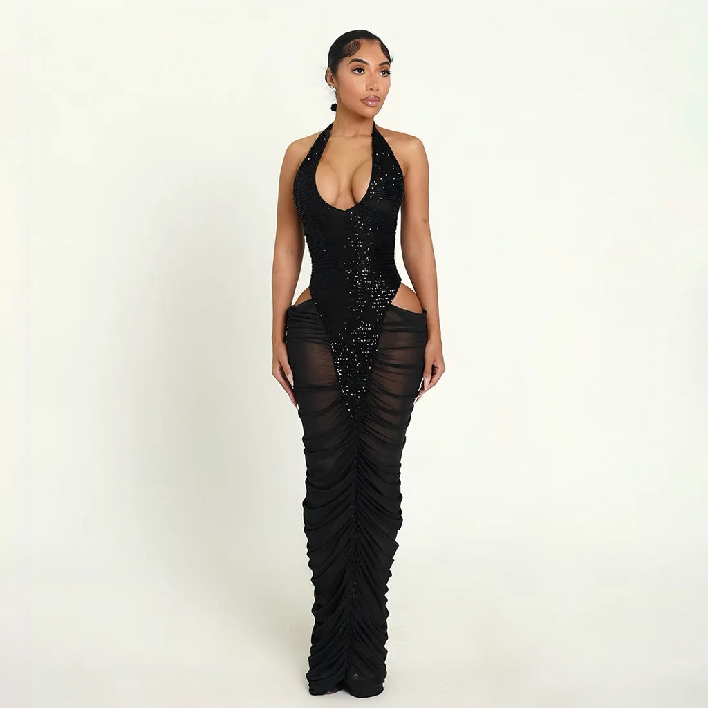 Vanna Mesh Sequin Dress