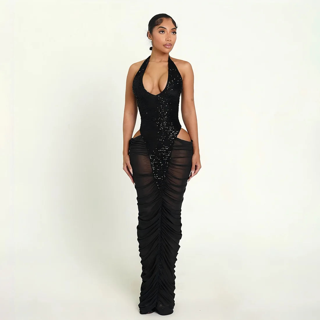 Vanna Mesh Sequin Dress