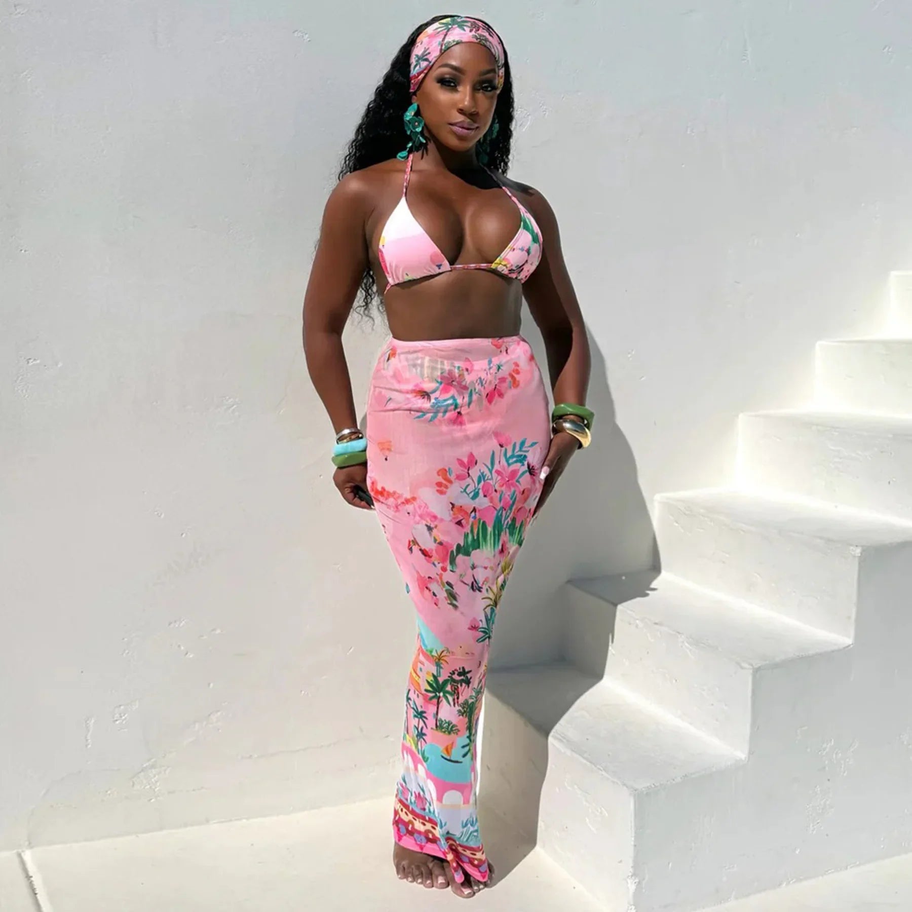 Lola Mesh Skirt + Bikini Set