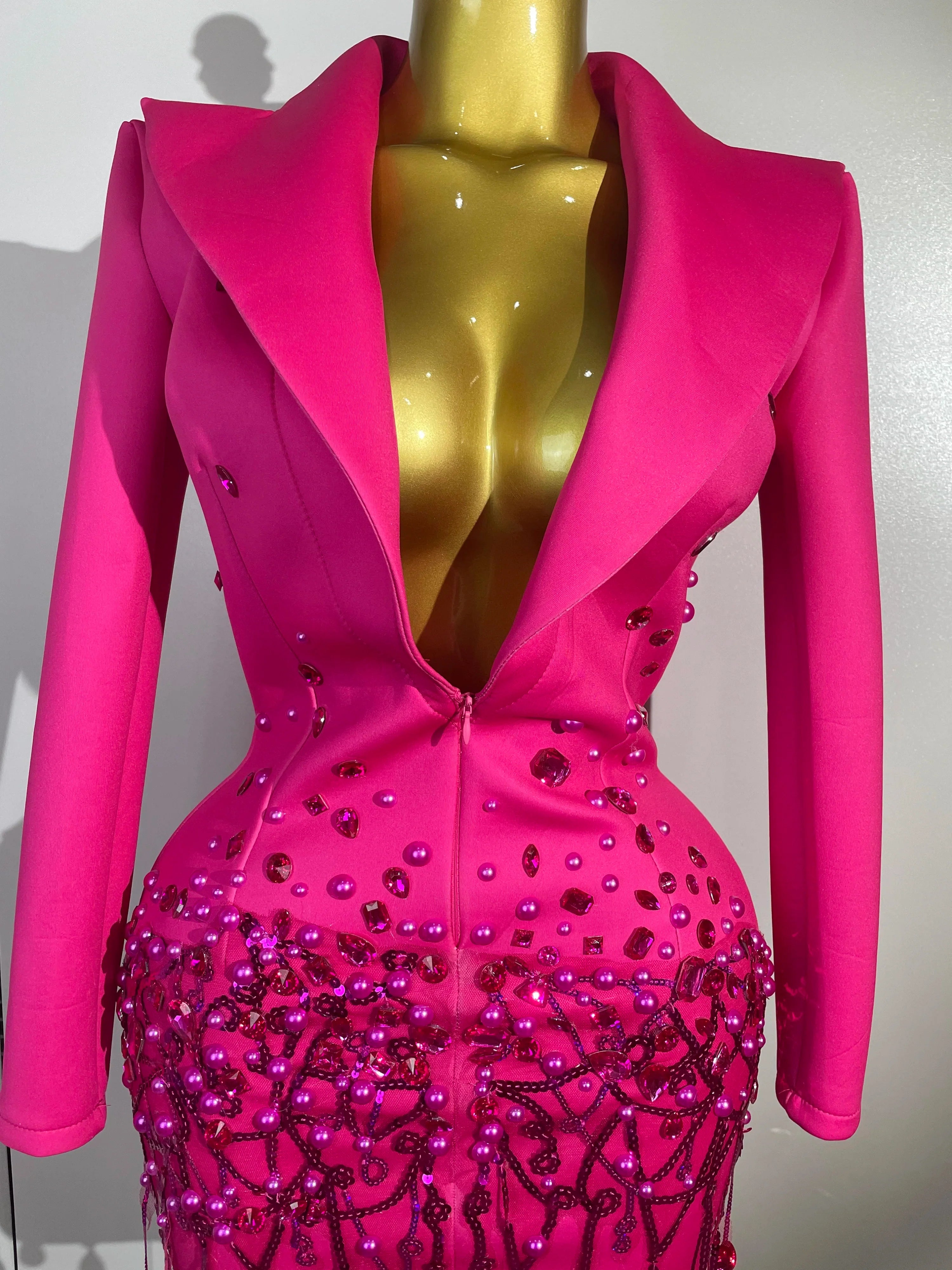 Pearls Blazer Mini Dress