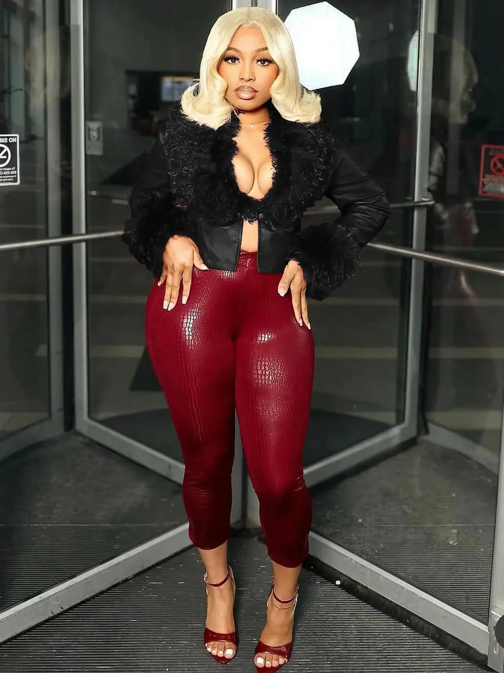 Leather Capri Pants Set