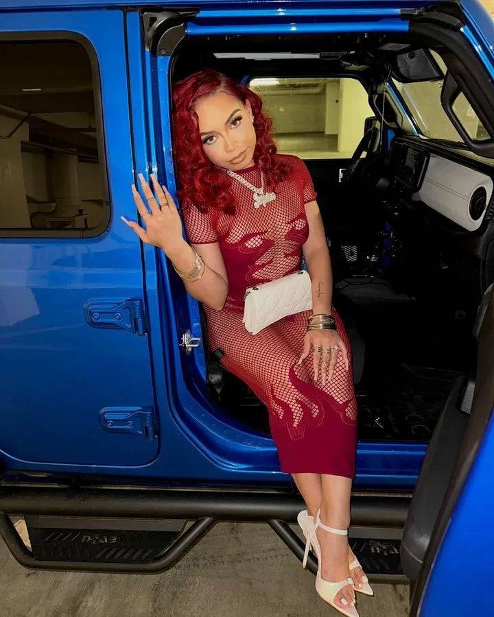 Flaming Hot Mesh Dress