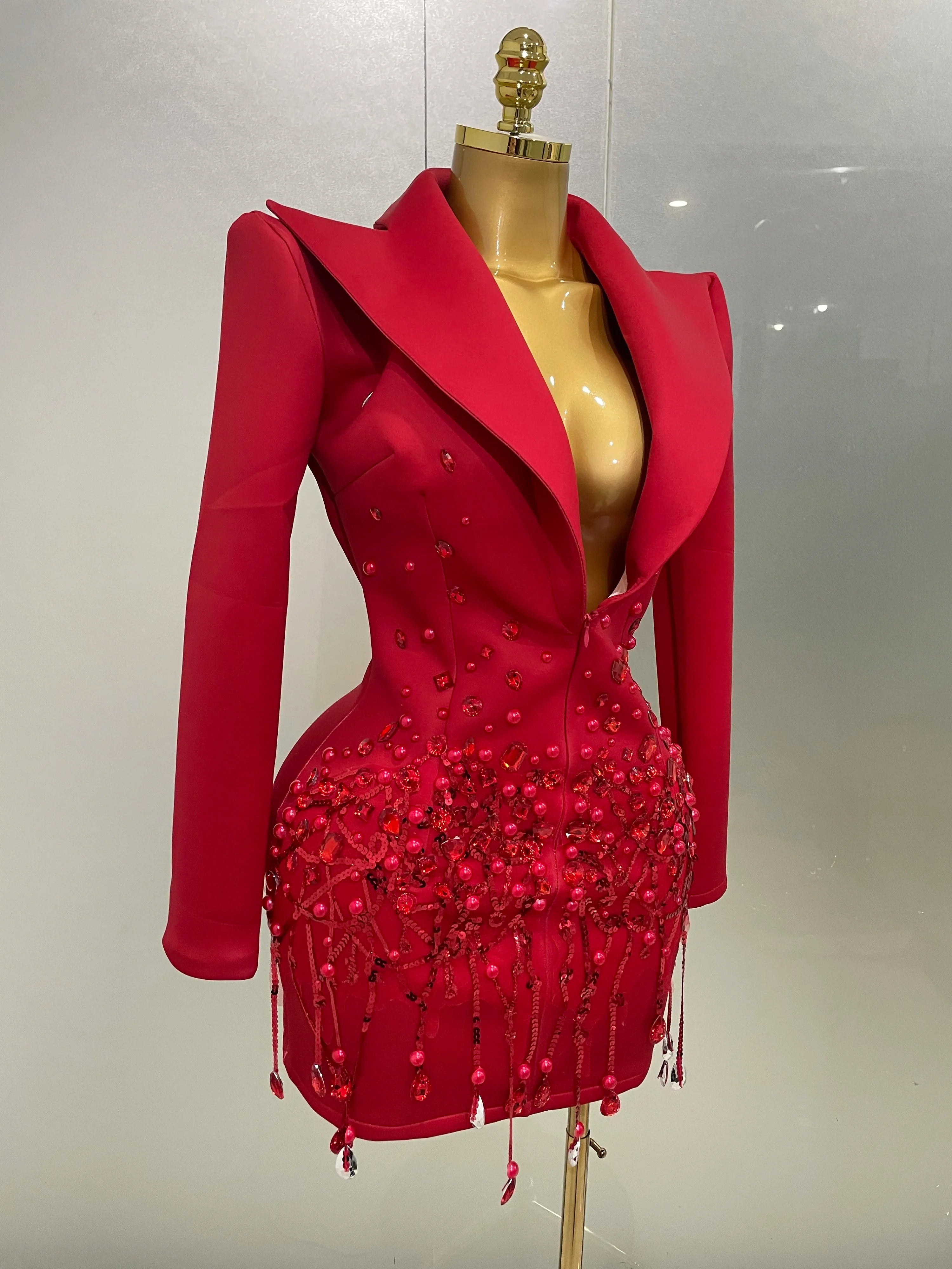 Pearls Blazer Mini Dress