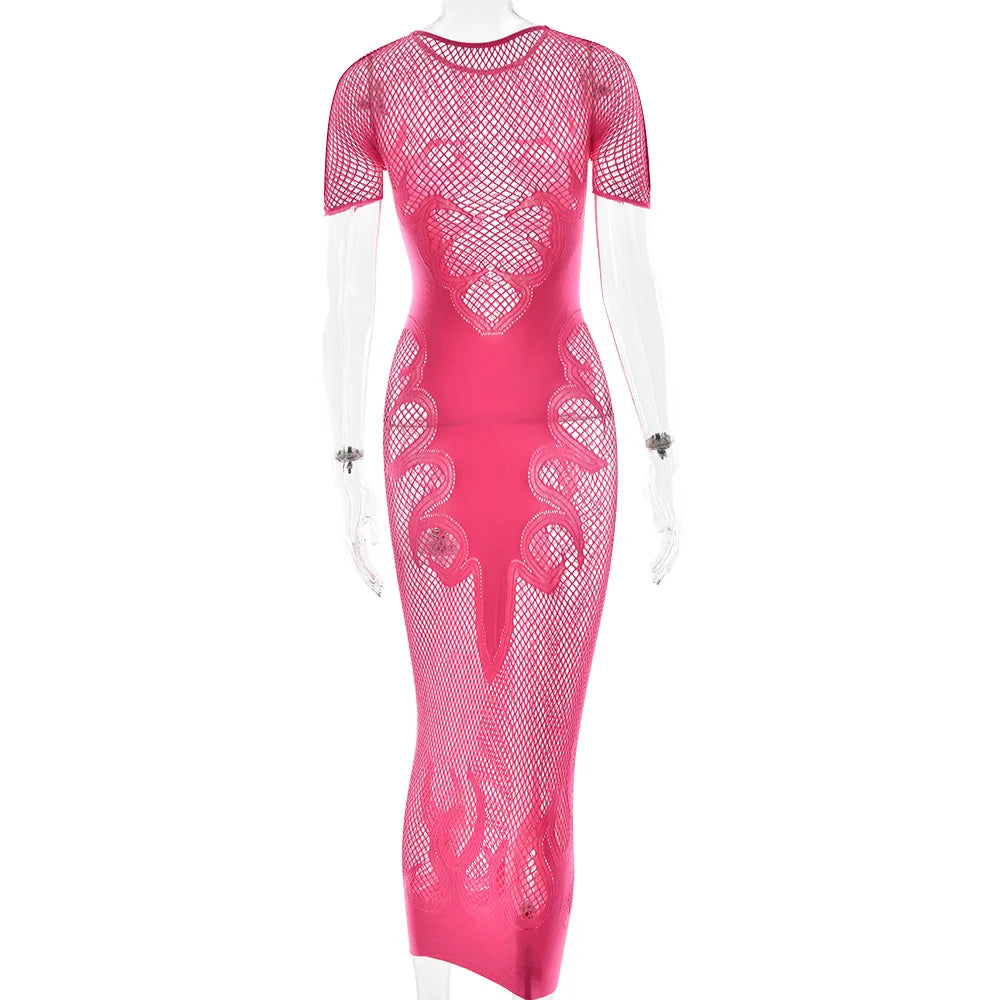 Flaming Hot Mesh Dress
