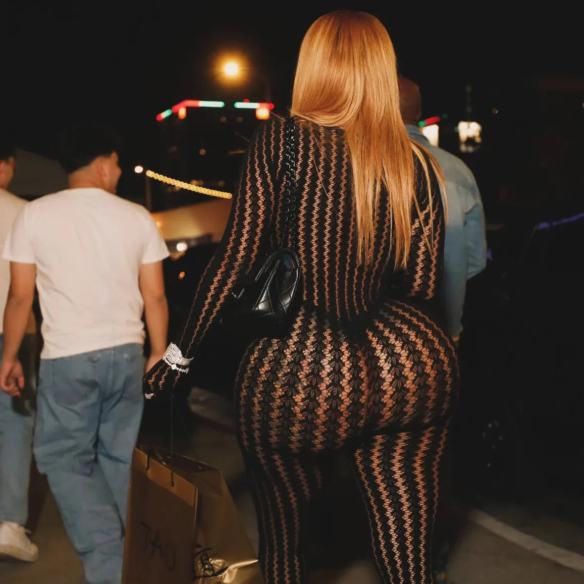 Hollow Stripe Jumpsuit