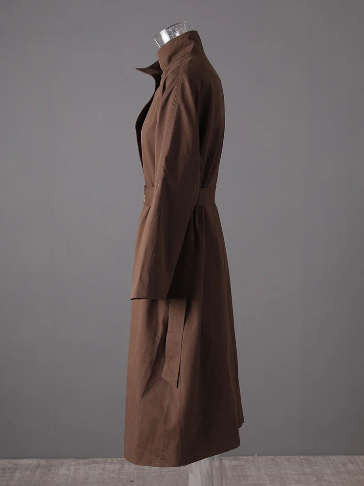 Brown Belted Trench Coat