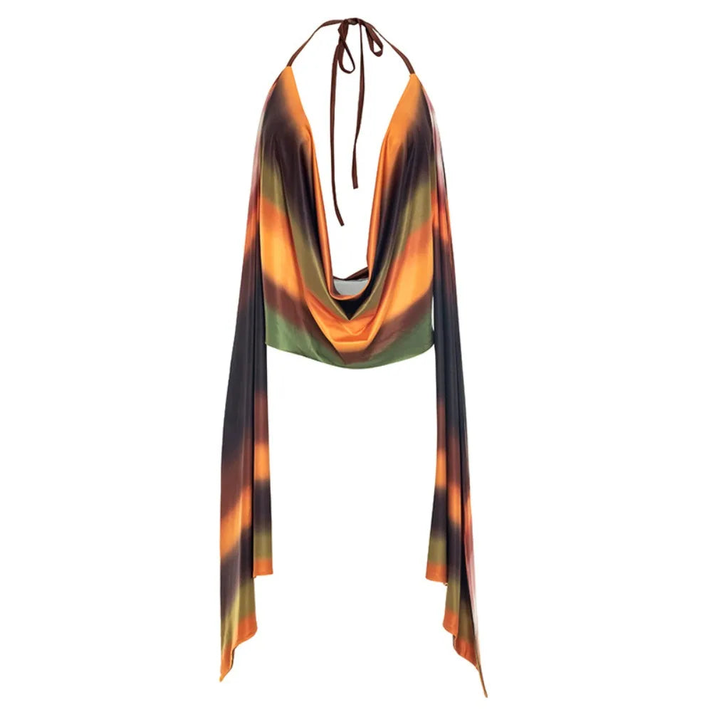 Tie-Dye Deep V-Neck Top