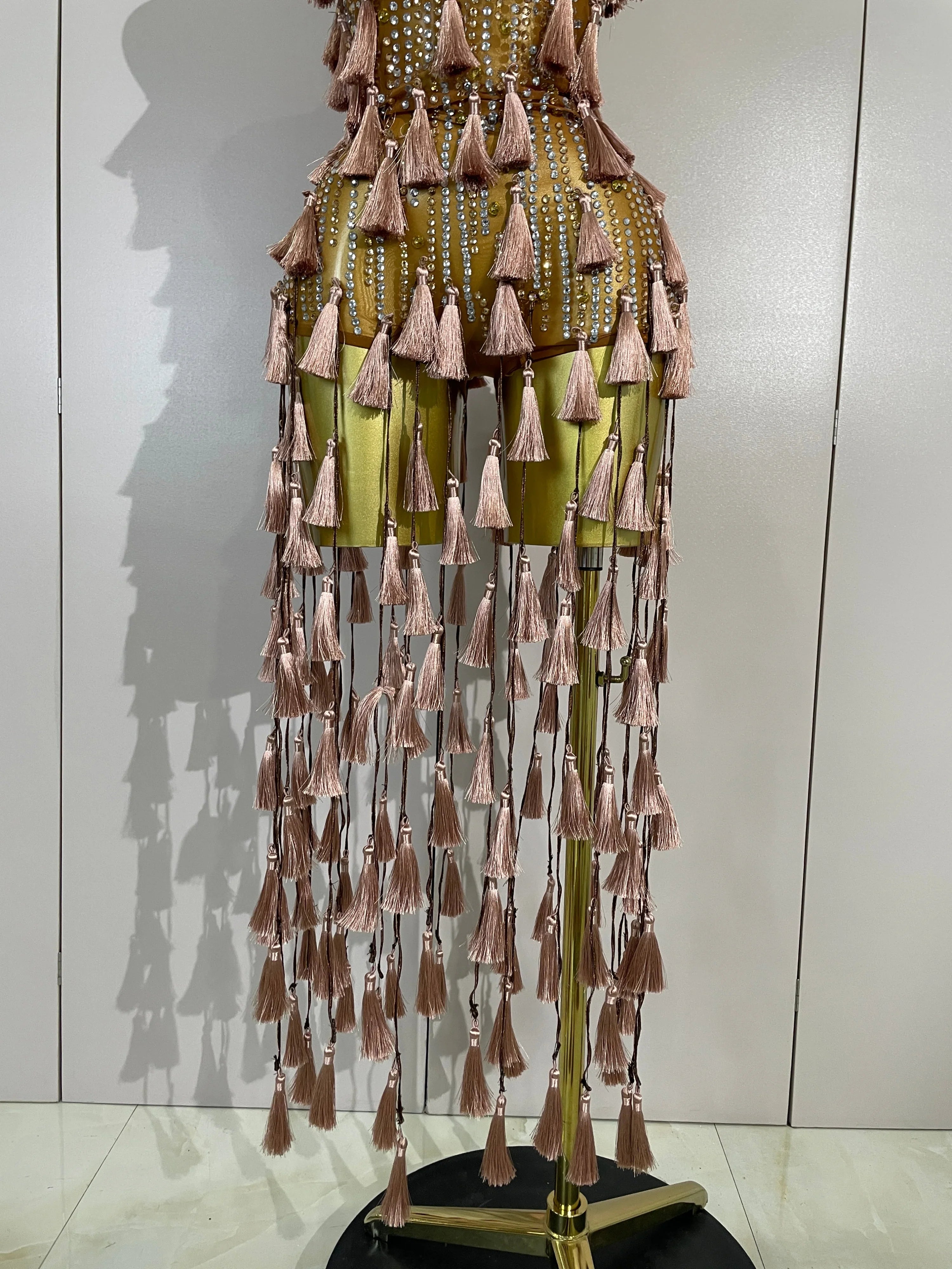 Siena Mesh Bodysuit Tassel Dress
