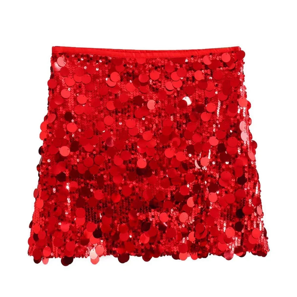 Corset Sequin Skirt Set