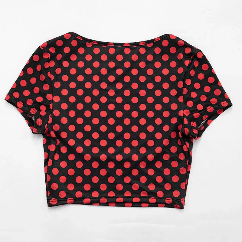 Polka Dot Print Capris Set