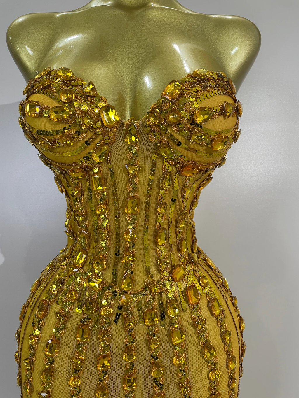 Golden Mesh Maxi Dress