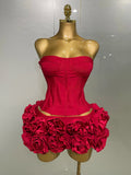 Kayla Bandage Mini Skirt Set Red