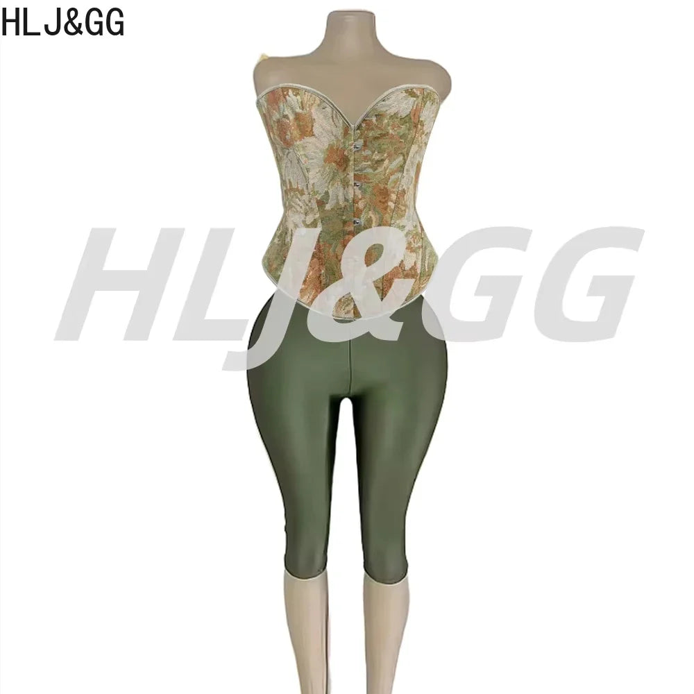 Lovely Corset Capris Set