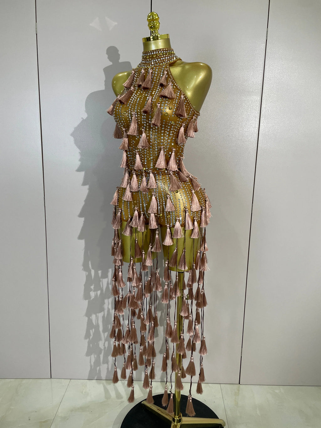 Siena Mesh Bodysuit Tassel Dress