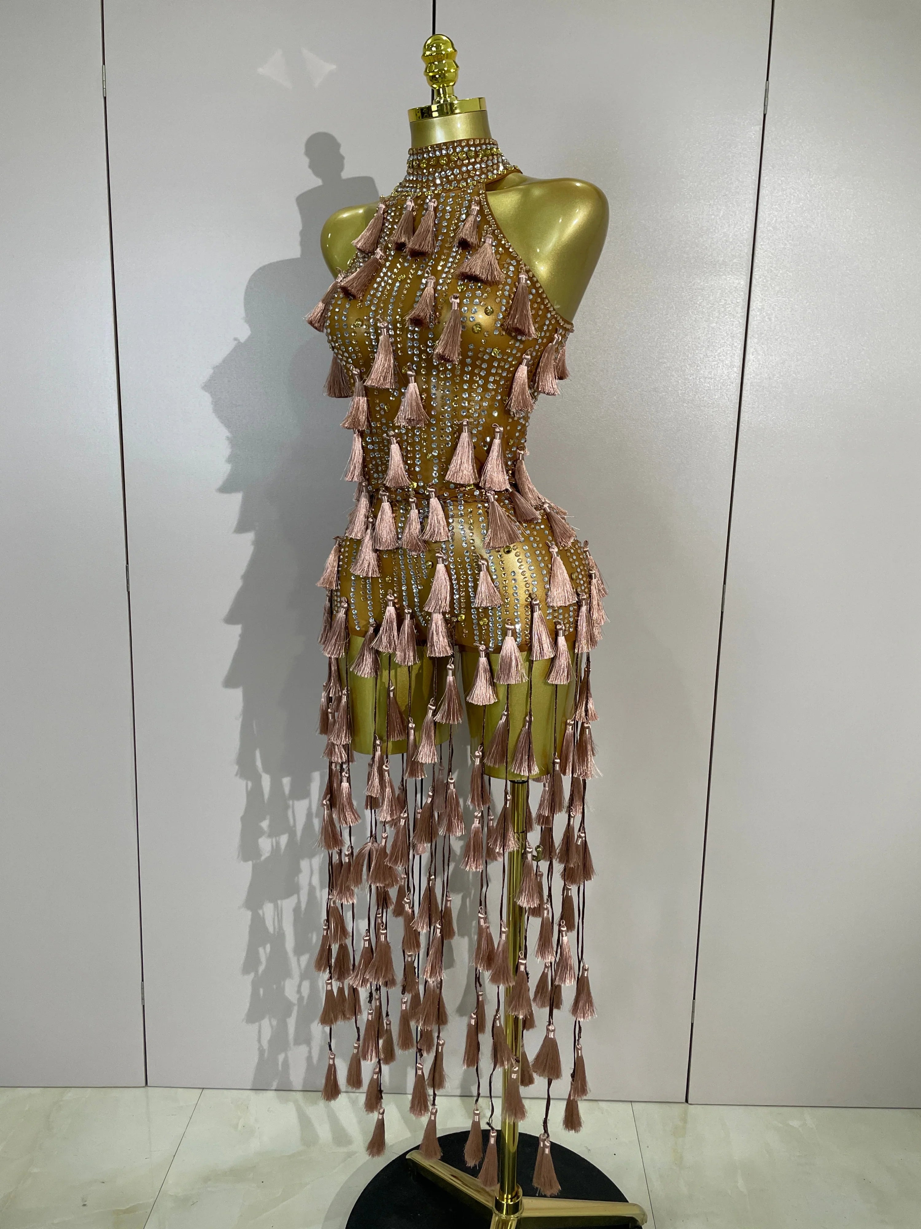 Siena Mesh Bodysuit Tassel Dress
