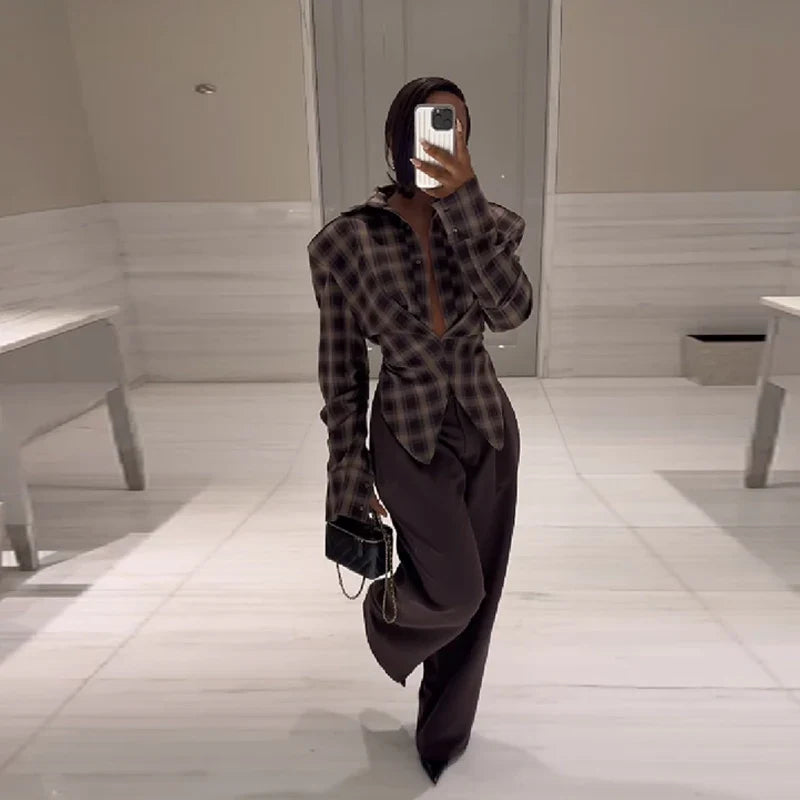 Plaid Flattering Blouse