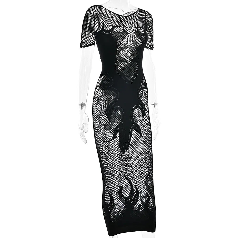 Flaming Hot Mesh Dress