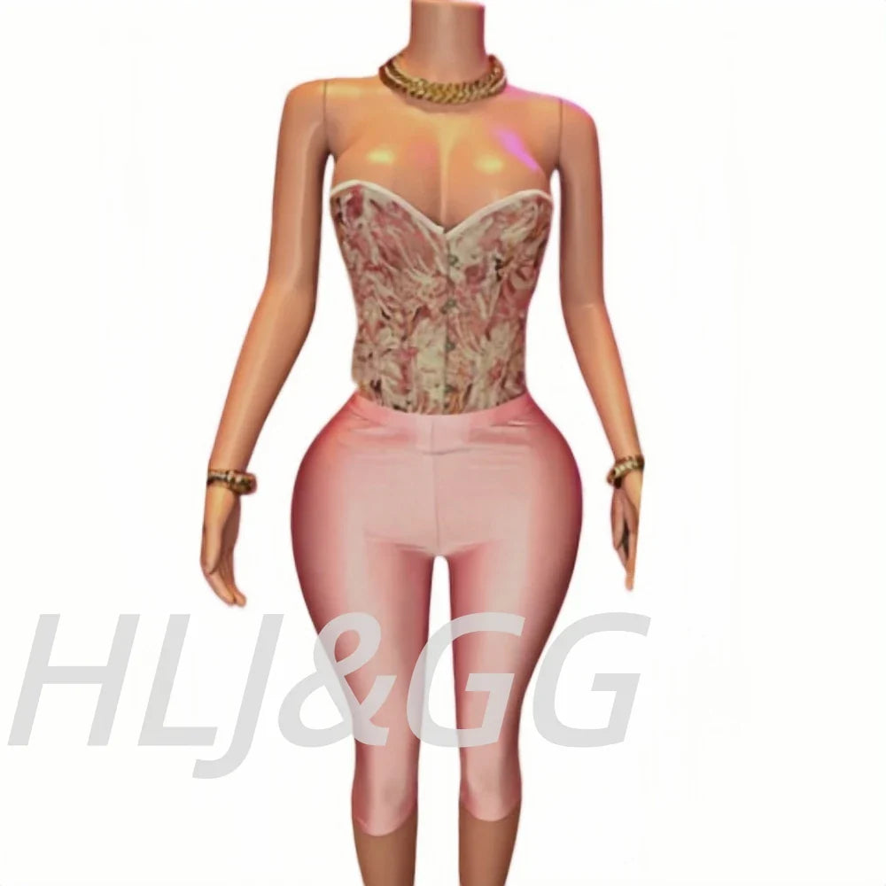Lovely Corset Capris Set