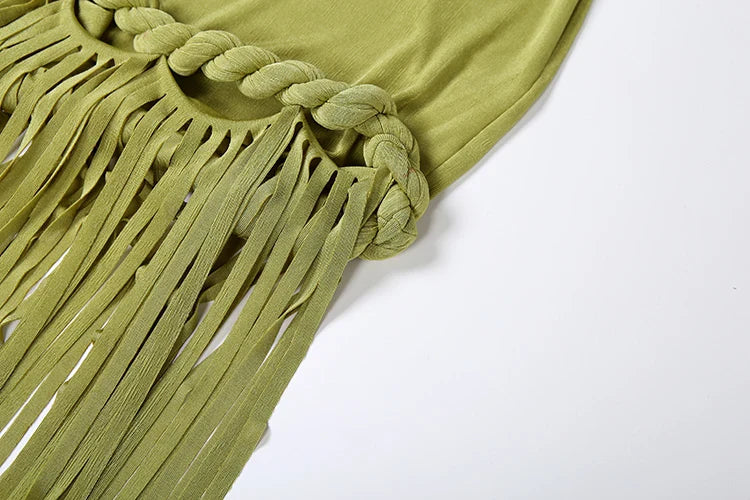 Aria Tassel Backless Maxi Dress