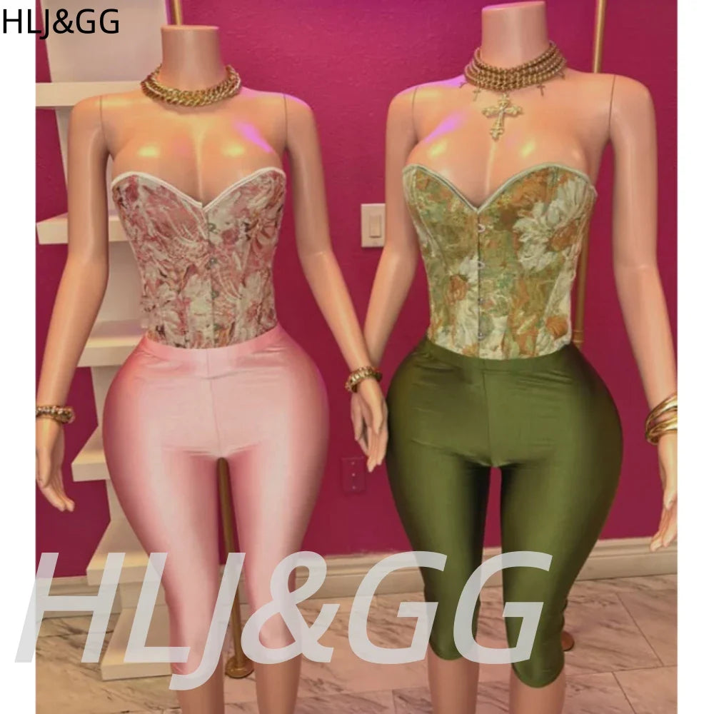 Lovely Corset Capris Set