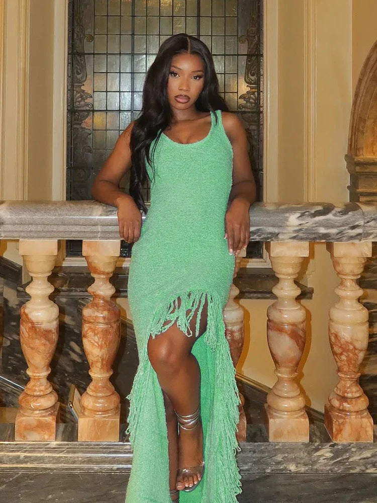 Hannah Knit Tassel Maxi Dress