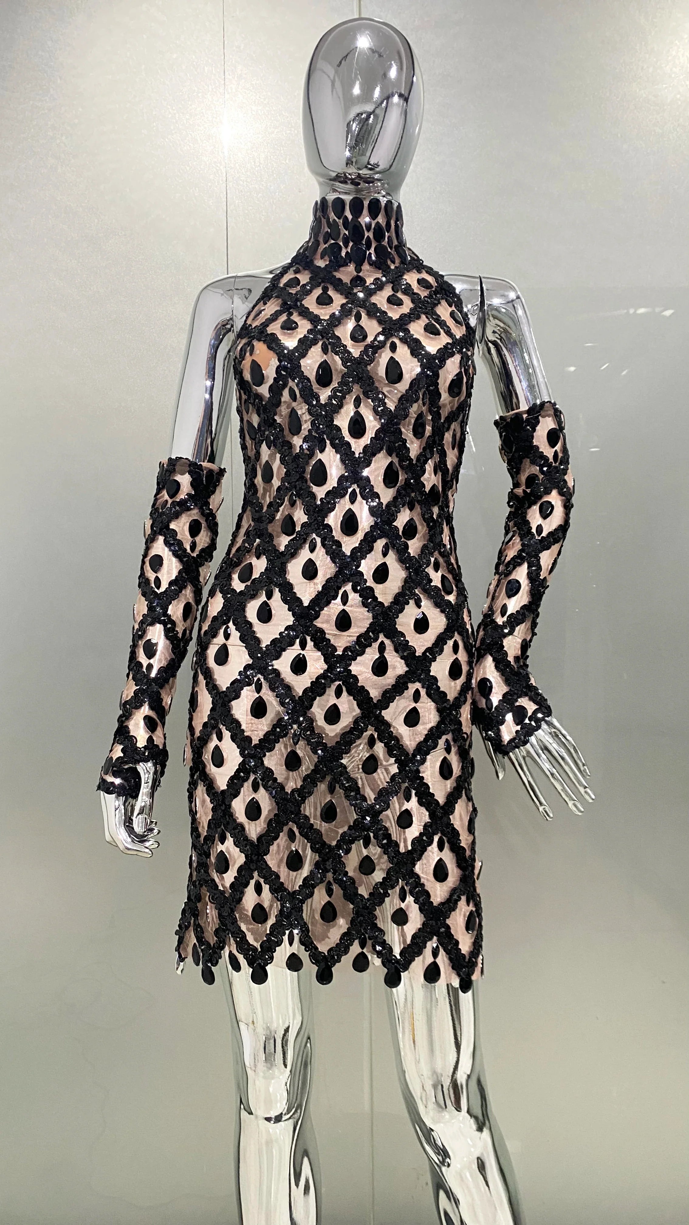 Shinning Crystal Mesh Dress