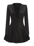 Lynn Pleated Blazer Dress black