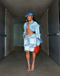 Helena Denim Short Set