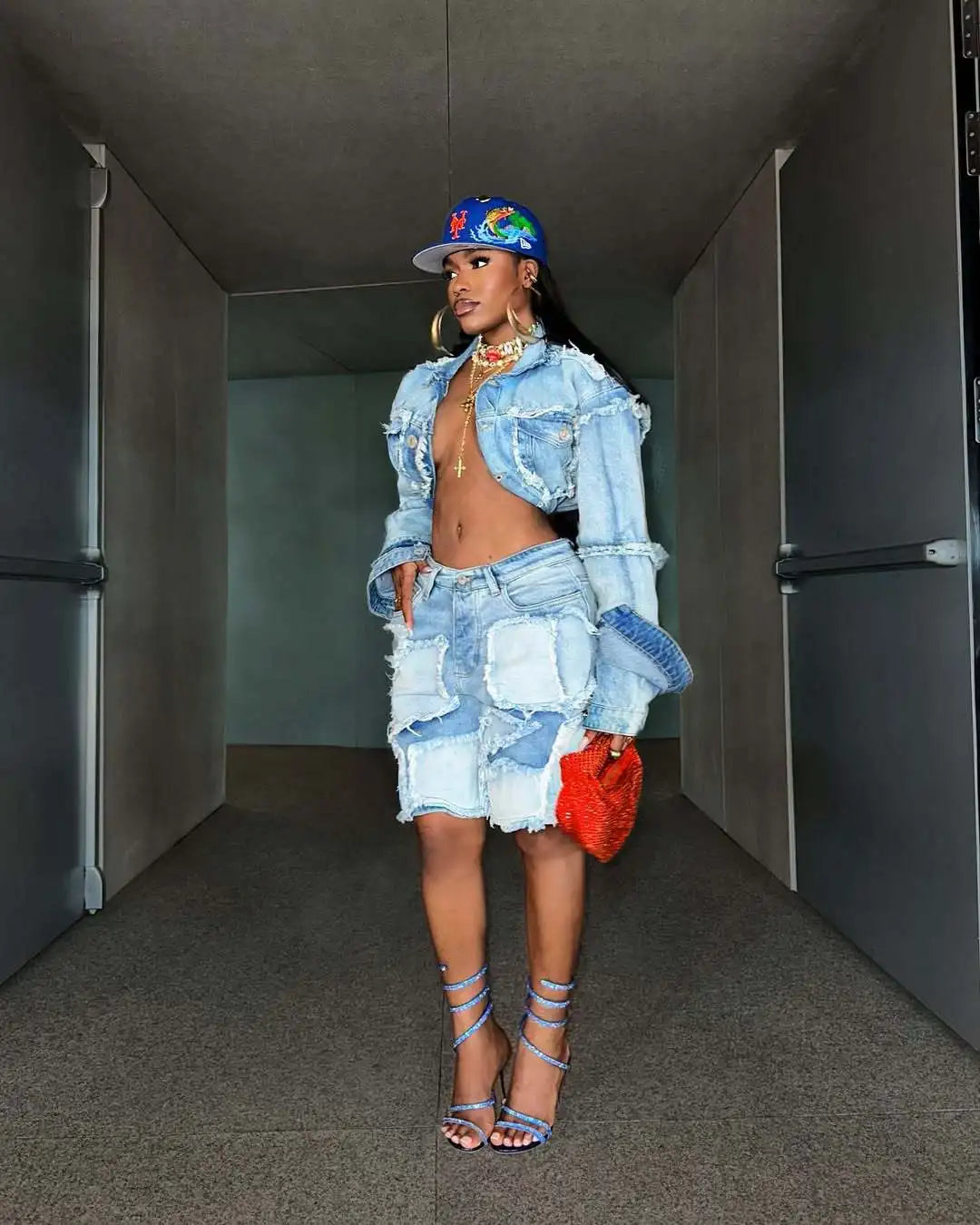 Helena Denim Short Set