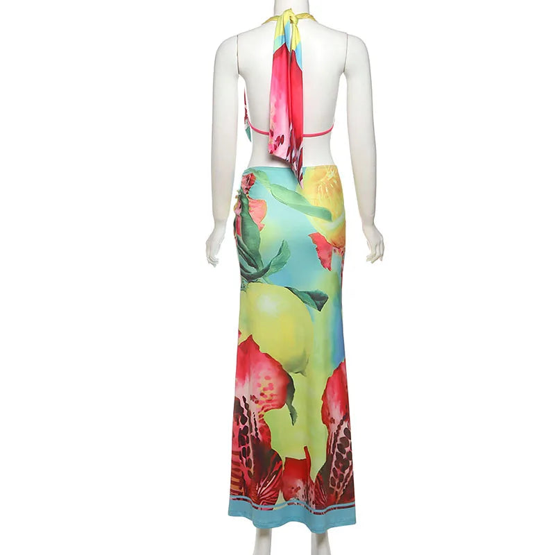 Emelia High Slit Skirt Set
