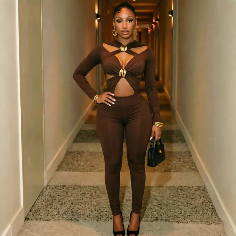 Ring Detail Cutout Jumpsuit