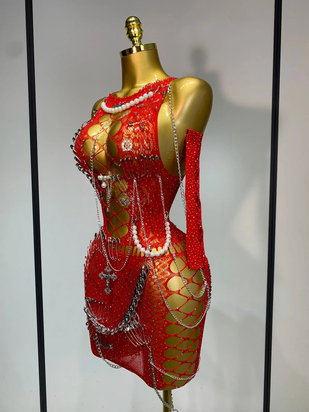 Pearl Chain Mini Dress