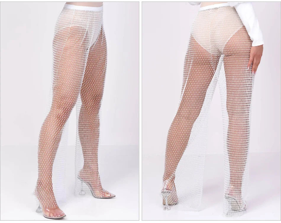 Sparkle Fishnet Rhinestone Trouser