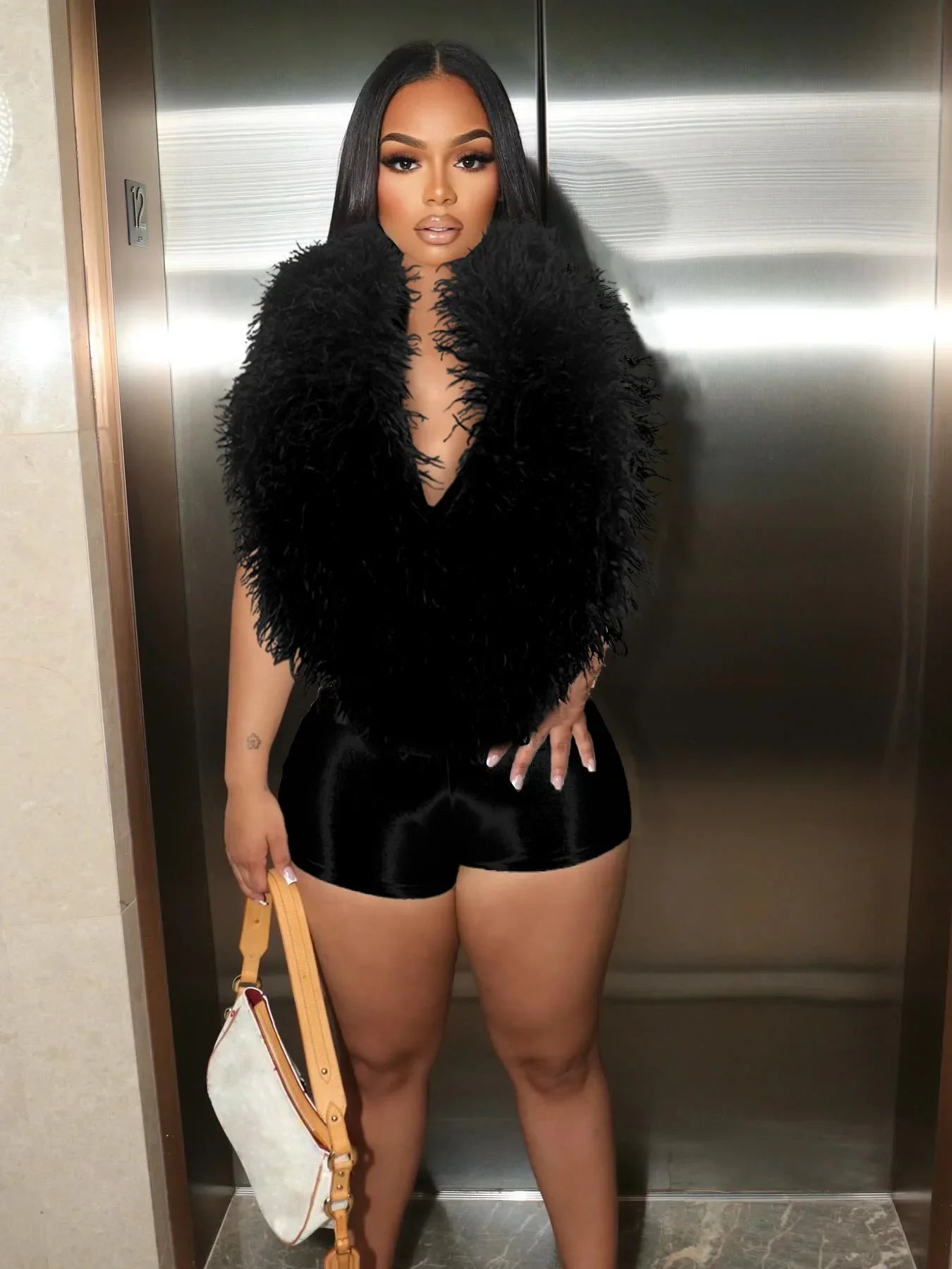 Camila Faux Backless Romper Black