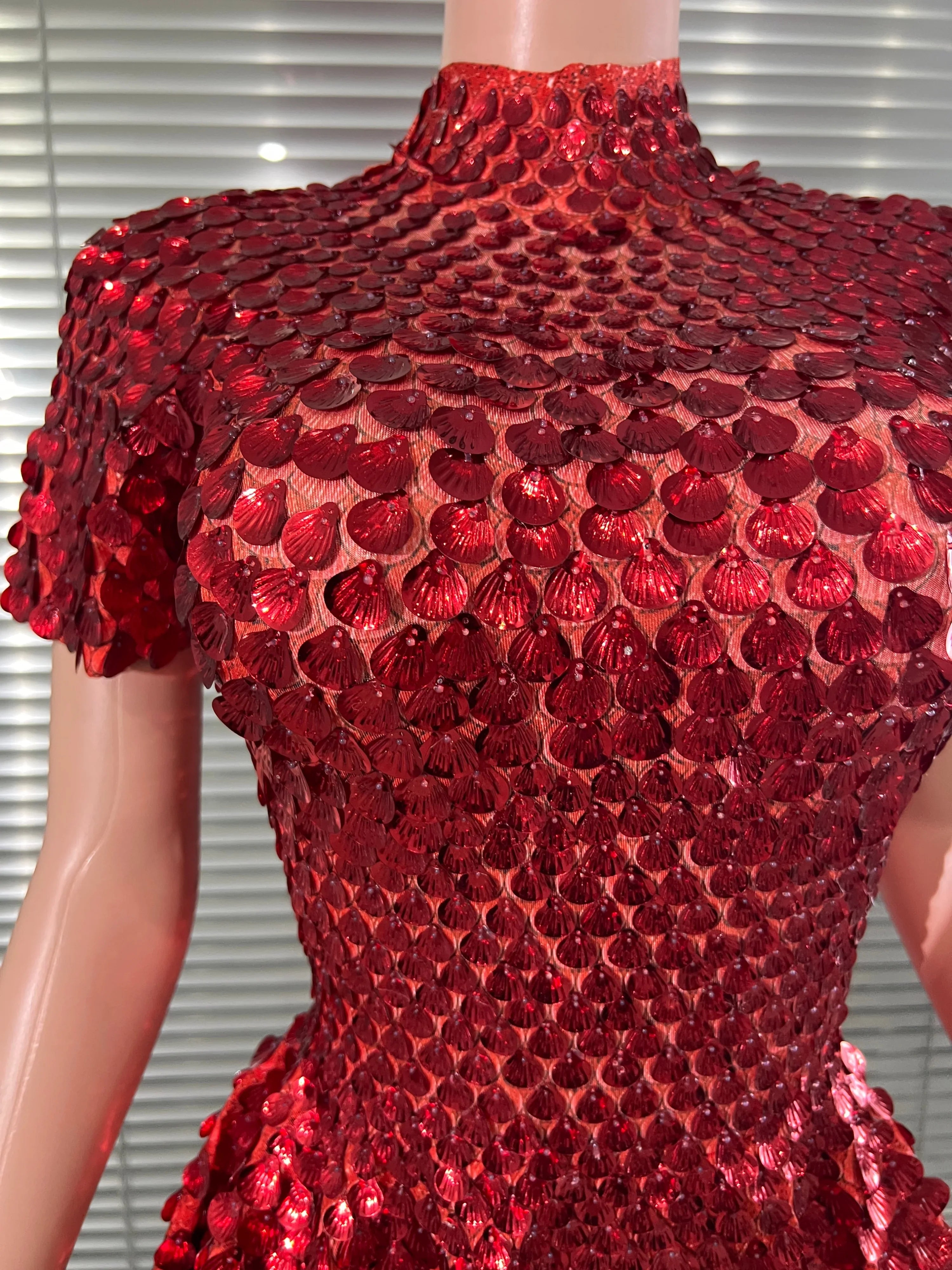 Scale Sequin Bodysuit Dress