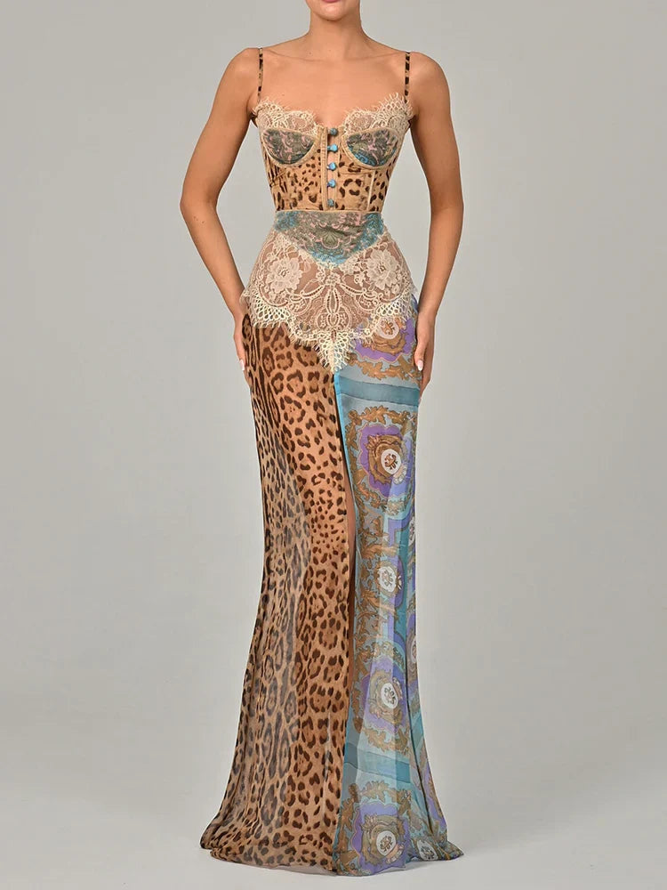 Chiffon Maxi Dress Blue