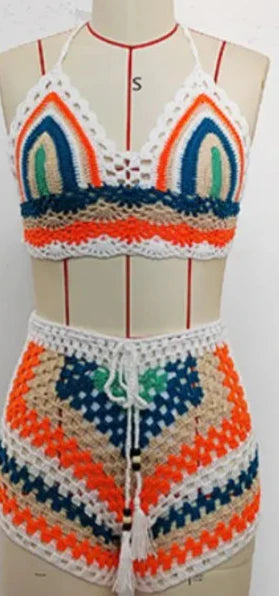 Lalaine Knit Crochet Short Set