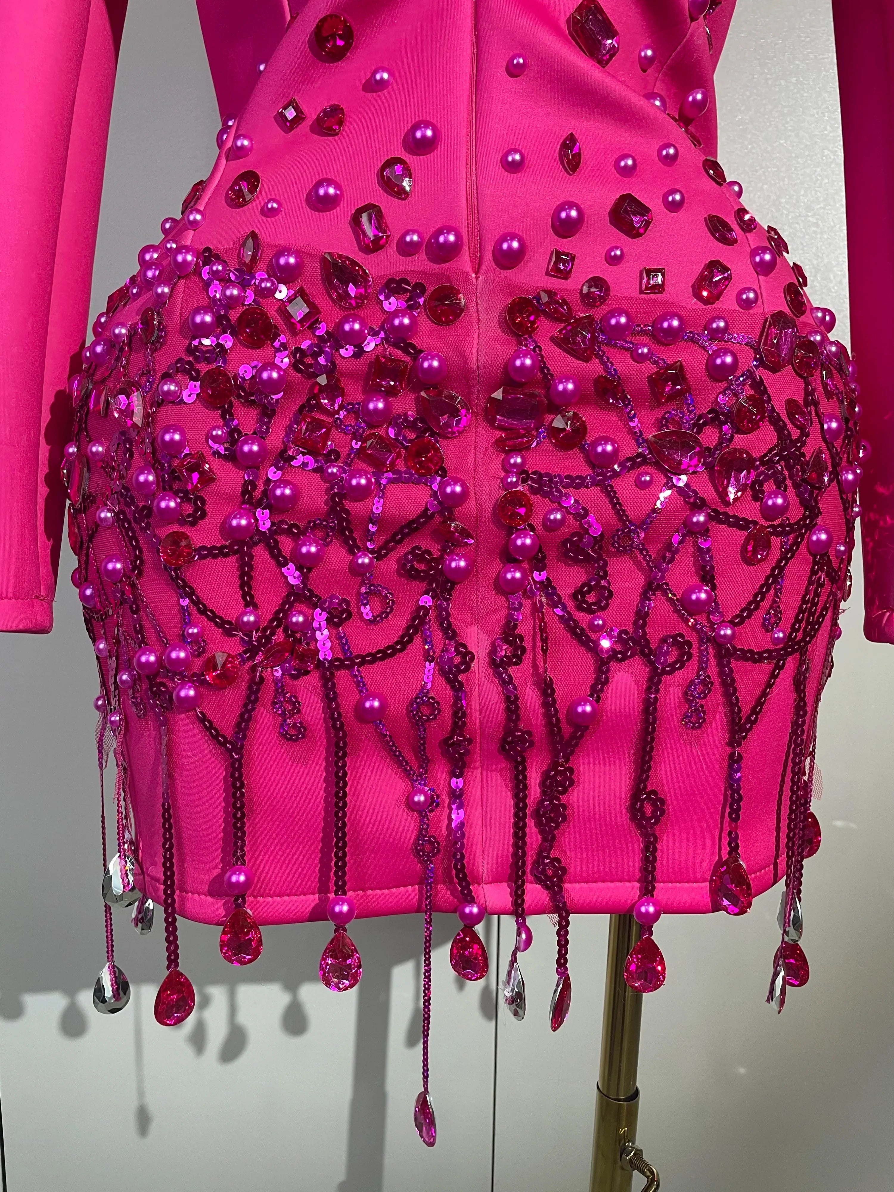 Pearls Blazer Mini Dress