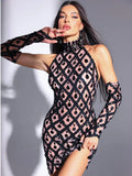 Shinning Crystal Mesh Dress black