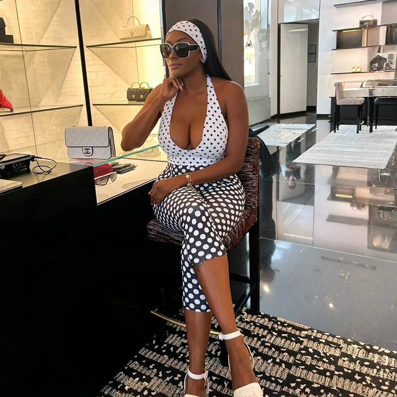 Polka Dot Halter Jumpsuit
