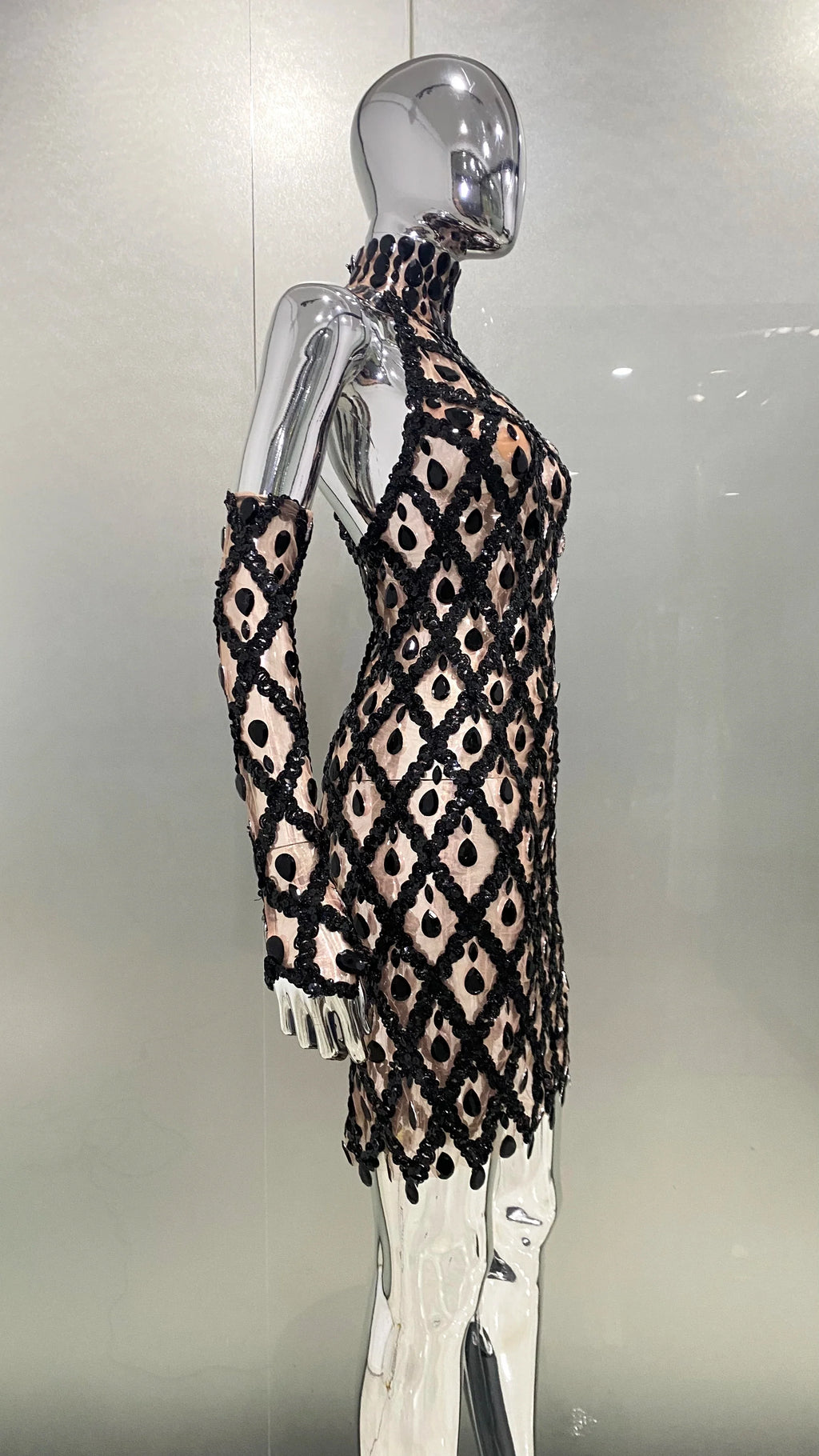 Shinning Crystal Mesh Dress