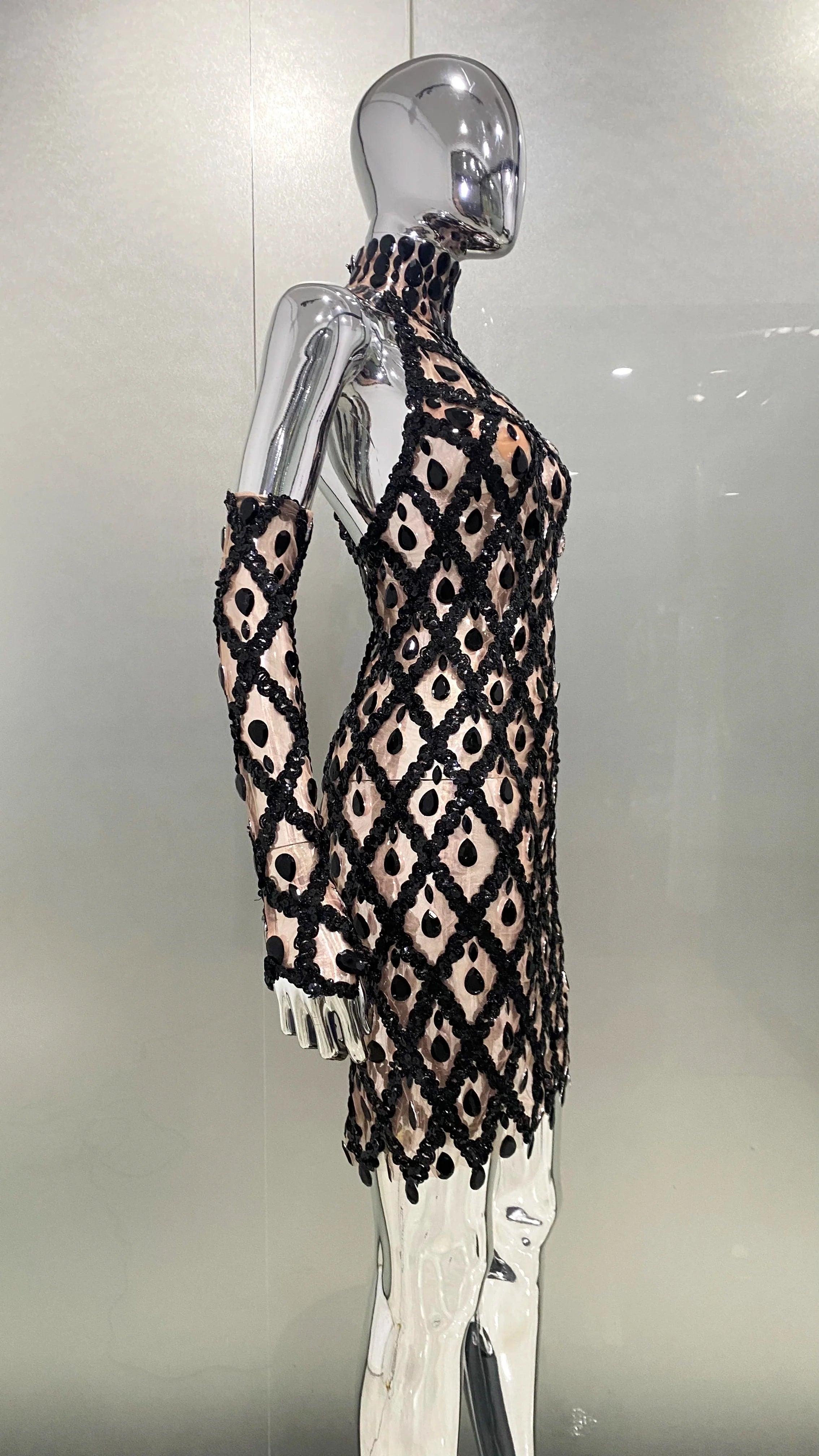 Shinning Crystal Mesh Dress