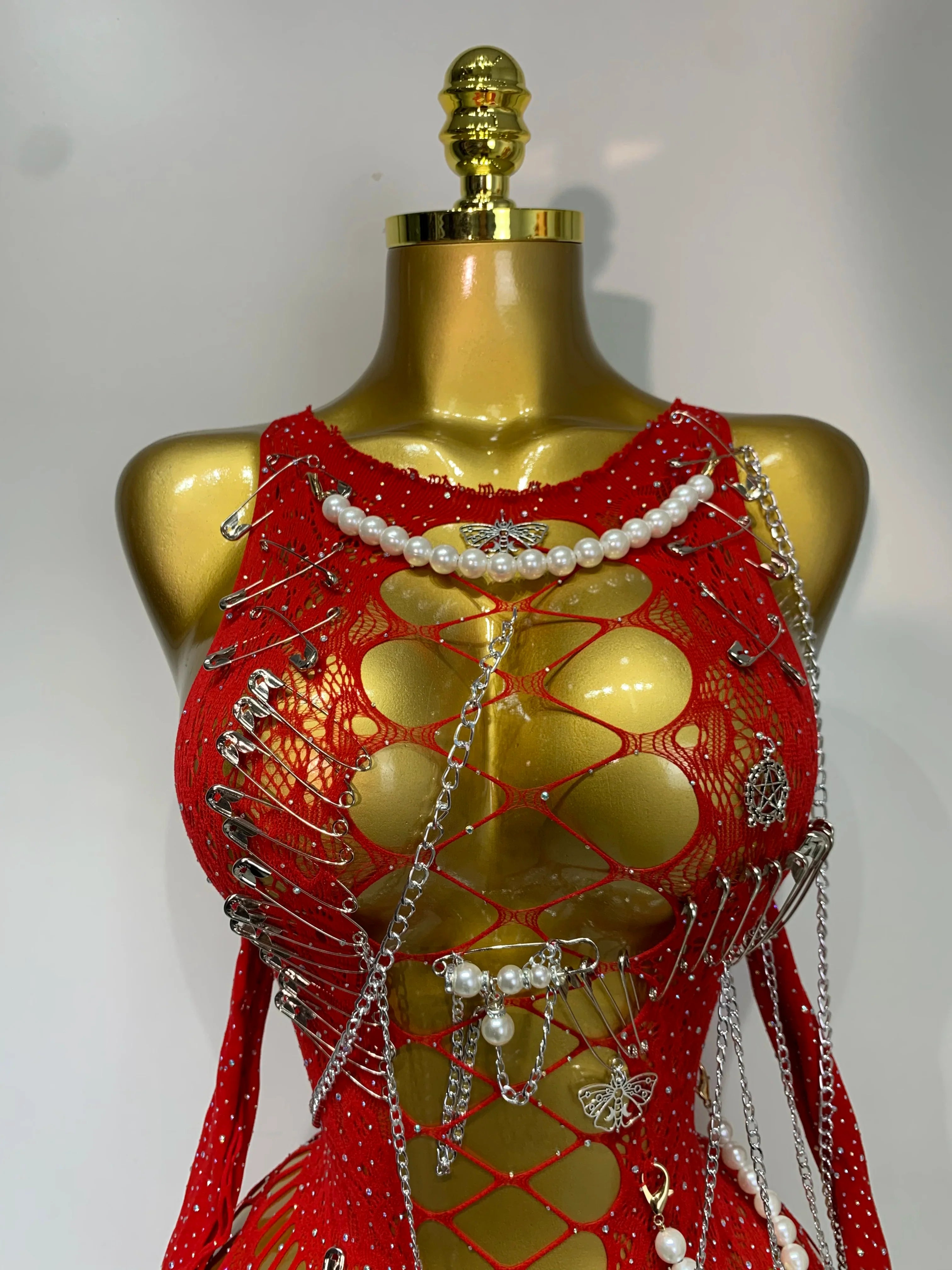 Pearl Chain Mini Dress