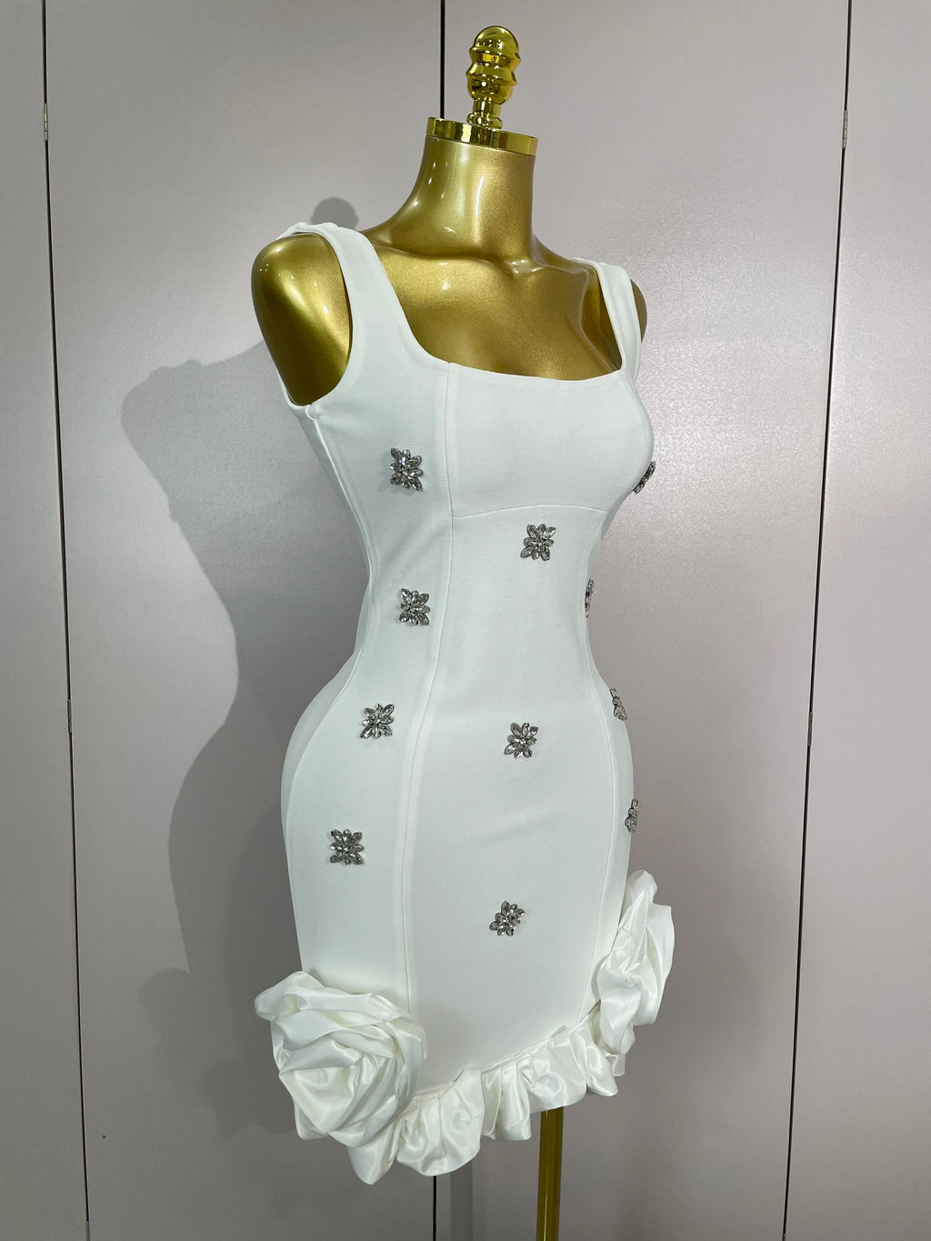Lori Bandage Ruffle Mini Dress