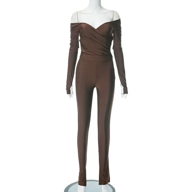Nola Pants Set Brown