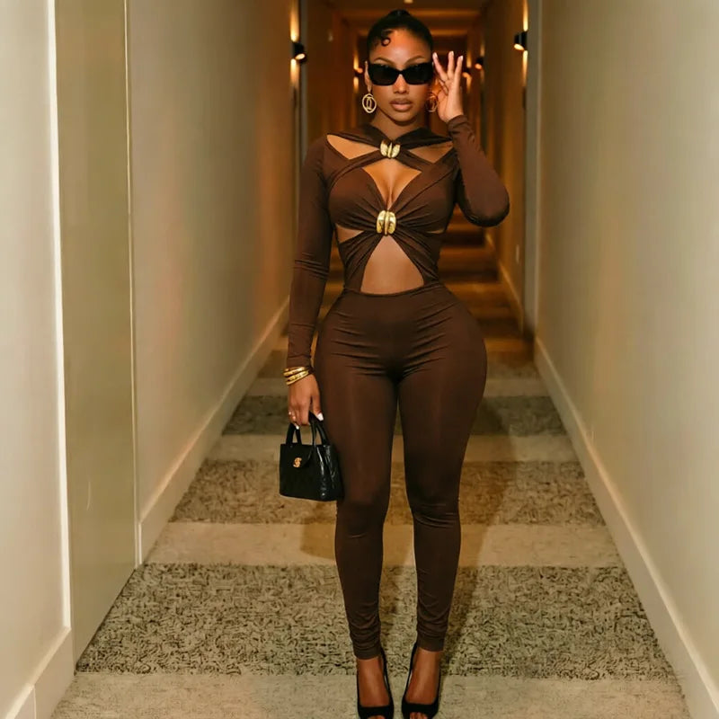 Ring Detail Cutout Jumpsuit