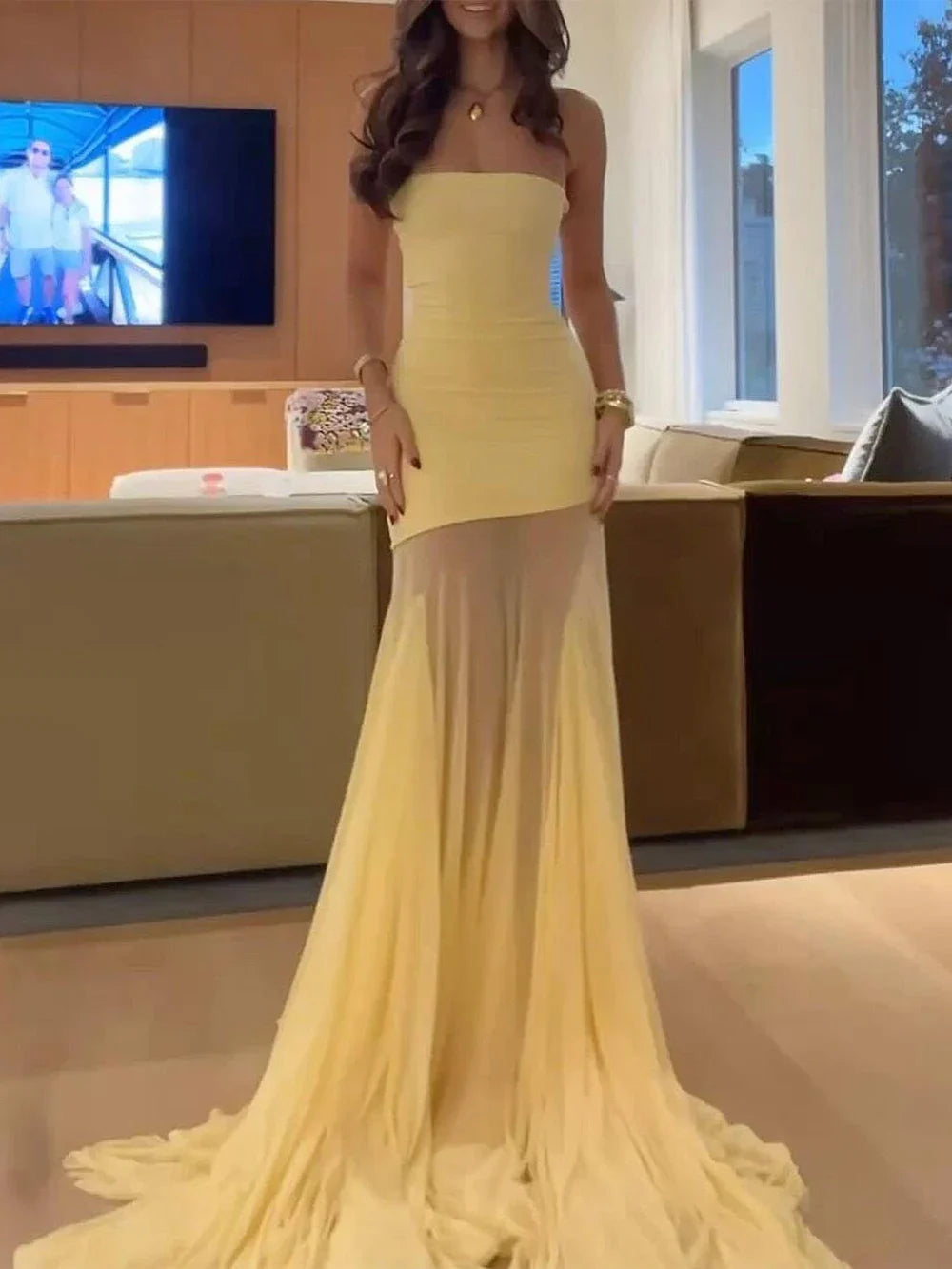 Yellow Silk Maxi Dress