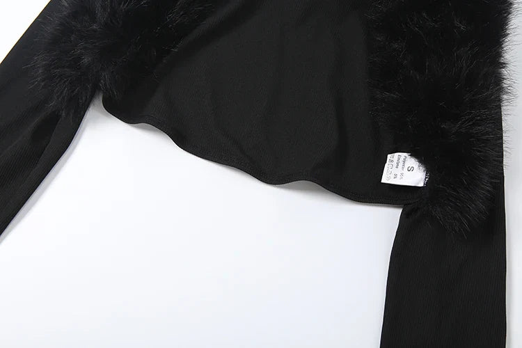 Shawl Fur Skirt Set