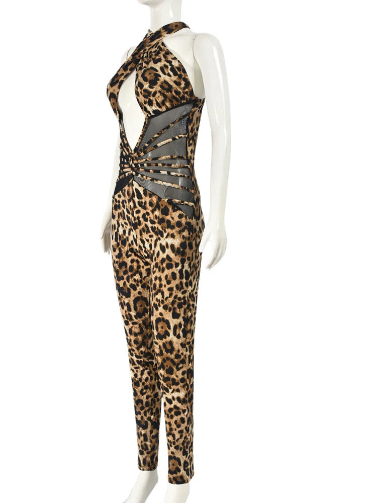Wild Cut-Out Leopard Jumpsuit