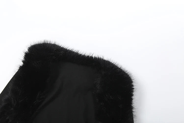 Shawl Fur Skirt Set
